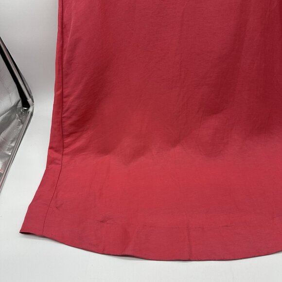 J. Jill Elliptical-Hem Size XLP Petite Strawberry Linen Blend A-Line Midi Dress - Picture 11 of 13